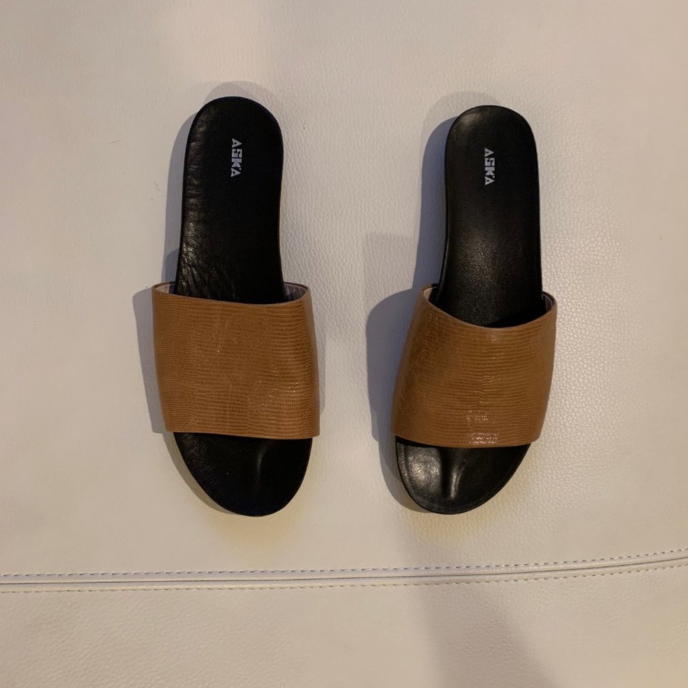 Aska Collection Camel Lizard Ellery Slides - image 8
